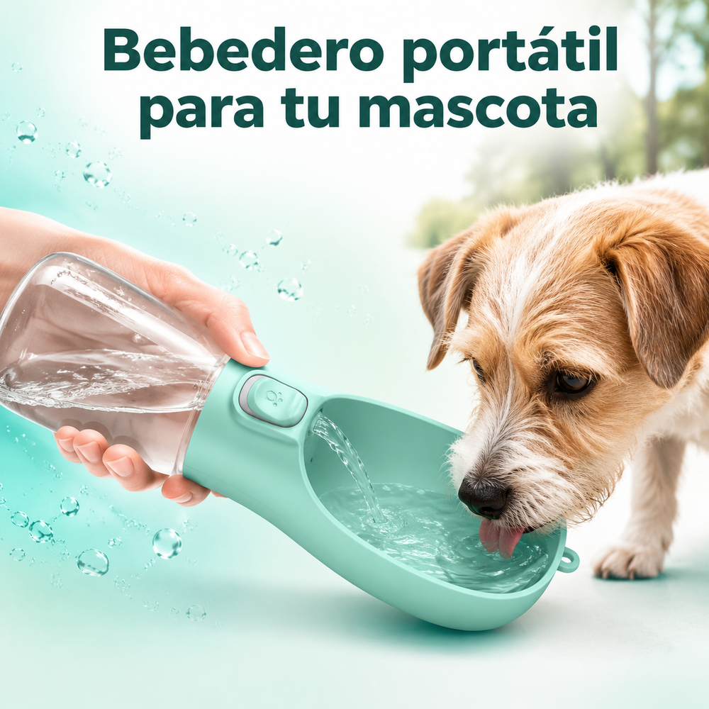 Botella de Agua portatil para tus mascotas (uso en exteriores)