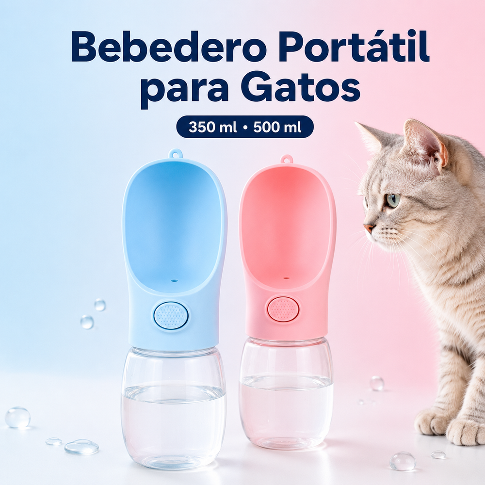 Botella de Agua portátil para tus mascotas (uso en exteriores)