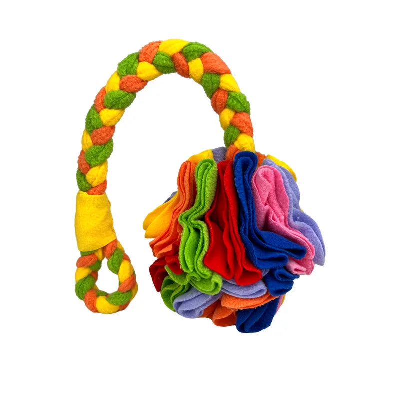 Dog Enrichment Puzzle Toy, Snuffle Ball for Hiding Treats & Slow Feeder, Mental Stimulation Chew Toy for Anxiety Relief in Puppy