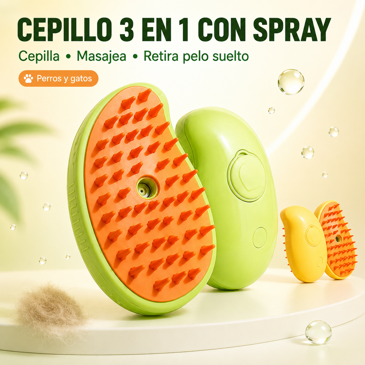 Cepillo Quitapelos con Spray para Perros y Gatos