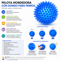 Pelota con Púas TPR para Mascotas - Limpieza Dental