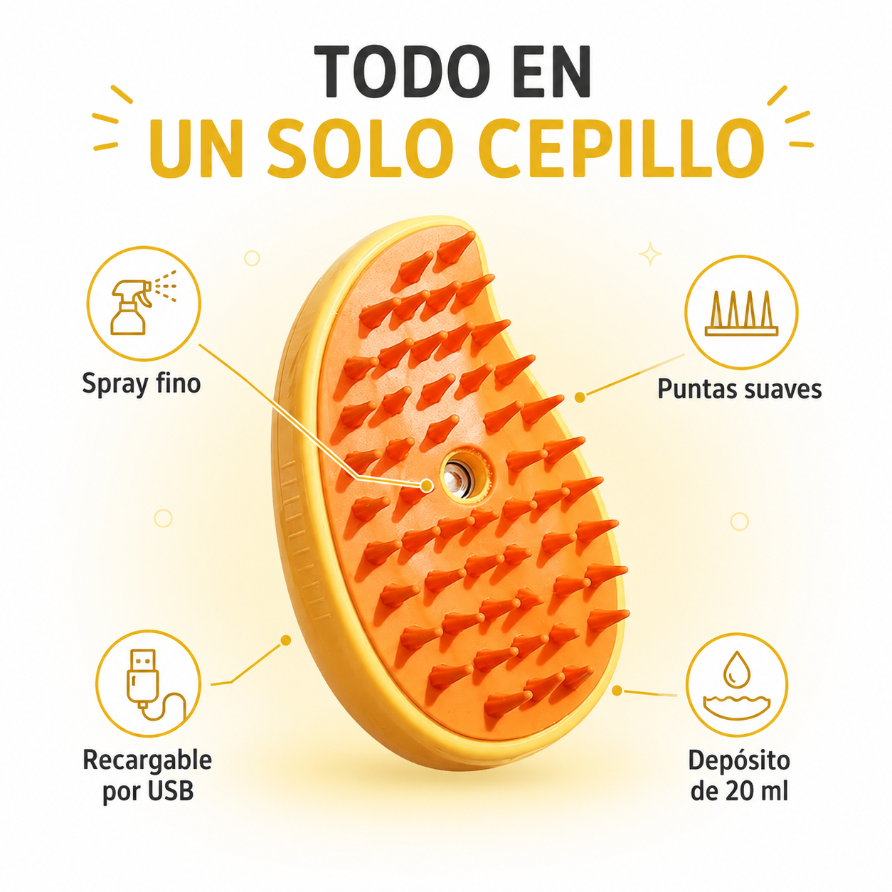 Cepillo Quitapelos con Spray para Perros y Gatos